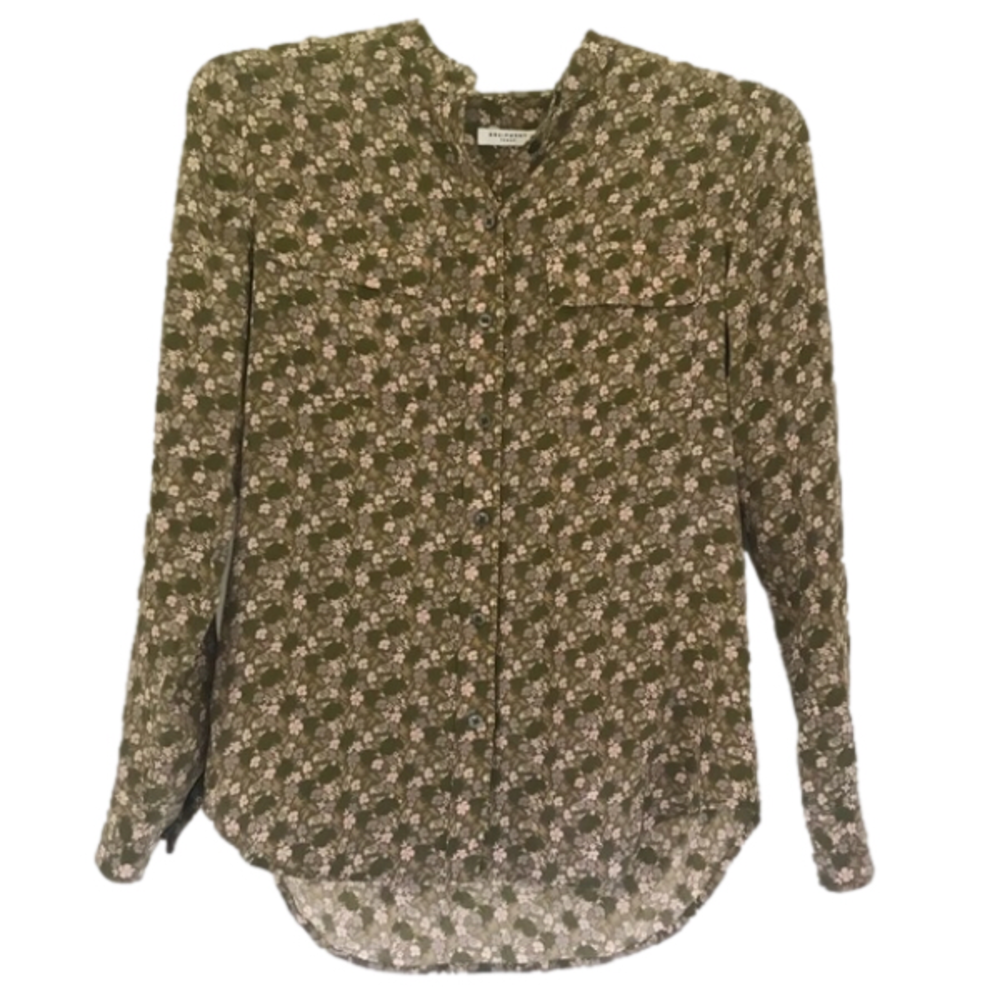 Equipment Slim Signature 100% Silk Shirt Boho Floral Blouse Size S